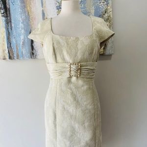 TAHARI ARTHUR S LEVINE Women Cocktail Ivory  floral Patterned  Dress Size 12